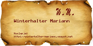 Winterhalter Mariann névjegykártya