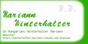 mariann winterhalter business card